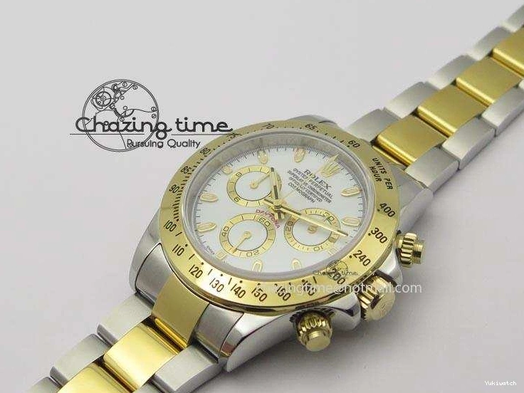 YG Bracelet Dial On Edition JF Daytona A7750 YG Best SS SS 116523 White 0106